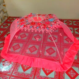 This is best quality baby mosquito net pink colour upwards flower design Fibre Washable Kids Mosquito Net-image-10