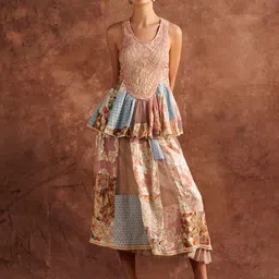 VERB BY PALLAVI SINGHEE Printed Sleeveless Top With Skirt Co-Ords-picture-14