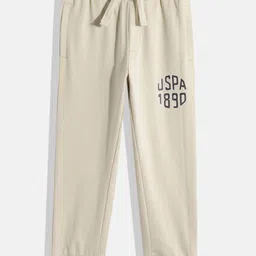 U.S. Polo Assn. Kids Boys Brand Logo Printed Straight Fit Cotton Joggers image 1