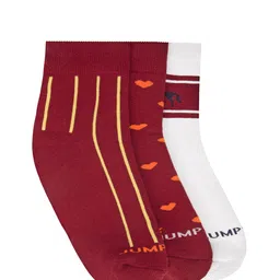 JUMP USA Women Pack of 3 White & Maroon Solid Ankle-Length Socks-picture-25