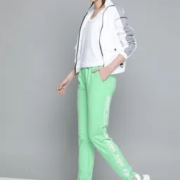 HRX By Hrithik Roshan Lifestyle Women Neo Mint Bio-Wash Typography Track Pant-image-5