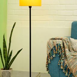 Crosscut Minimalist Yellow & Black Metal Cylinder Shaped Floor Lamp With-picture-37