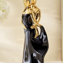 Home Centre Corsica Brighton Gold-Toned and Black Ceramic Couple Figurine Showpiece-picture-21