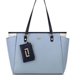 LAVIE LUXE Women Solid Structured Tasselled Tote Bag with Pouch image 1