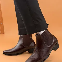 Bxxy Men Heel Height Increasing Casual Party Wear Chelsea Boot On Cuban Sole-image-48