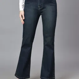 FASHIONFIBRE Women Bootcut Mid-Rise Light Fade Clean look Cotton Stretchable Jeans-image-46