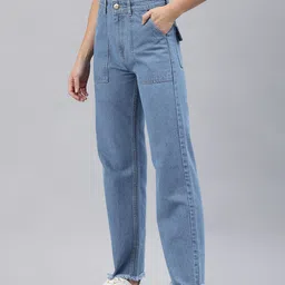 ADBUCKS Women Wide Leg High-Rise Heavy Fade Jeans-picture-38