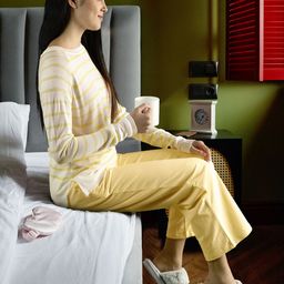 Allen Solly Woman Women Yellow Flared High-Rise Culottes Trousers-picture-24