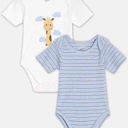 Broon Infants Boys Pack Of 2 Printed Pure Organic Cotton  Bodysuit-picture-31