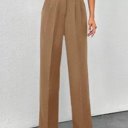 Next One Women Smart High-Rise Easy Wash Pleated Trousers Korean Pants-picture-31