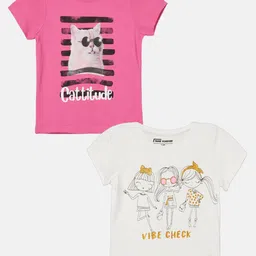 Fame Forever by Lifestyle Girls Pack Of 2 Graphic Printed Round Neck Cotton T-shirt-picture-15