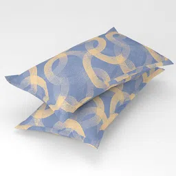 bsb home SilverToned & GoldToned 2 Pieces Abstract Pure Cotton Rectangle Pillow Covers-picture-28