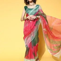 Mitera Abstract Satin Saree image 3