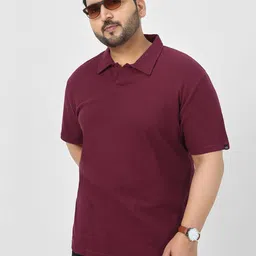 Urbano Plus Men Textured Regular Fit Half Sleeve Cotton Polo T-Shirt-picture-24