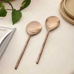 vareesha Rose Gold Serving Spoons Set of Two image 1