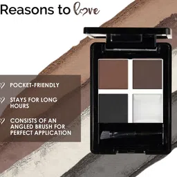 GLAM21 Set Of 4 HD Dense Eyeliner, HD Dense Mascara Black, Brow Grip Gel & Eyebrow Palette image 2