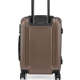 swissbrand SWISS BRAND Coffee Brown Textured VERNIER 360-Degree Rotation Hard-Sided Cabin Trolley Suitcase image 4
