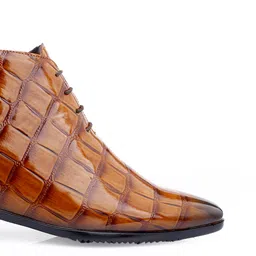 Bxxy Men Elevator Hidden Height Increasing Block-Heeled Oxford Lace-up Party Wear Boots. image 2