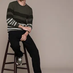 The Roadster Lifestyle Co. Striped Acrylic Pullover image 5