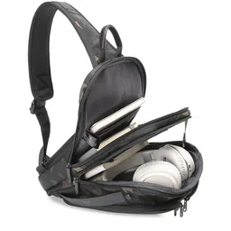 THE CLOWNFISH Black Single Shoulder Waterproof Antitheft Crossbody Bag image 3