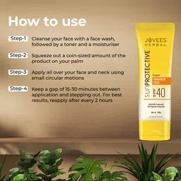 Jovees Herbal Sun Protective Sunscreen SPF 40 Lightweight For UVA & UVB Protection - 100g image 3
