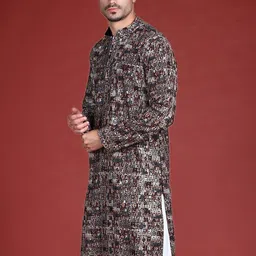 Anouk Geometric Embroidered Chikankari Sequinned Mandarin Collar Pure Cotton Kurta image 5