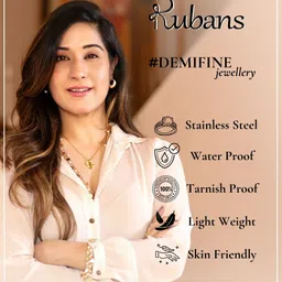 Rubans 22K Gold Plated Stainless Steel Tarnish-Free Waterproof Demi-Fine Minimal Bow Chain image 5