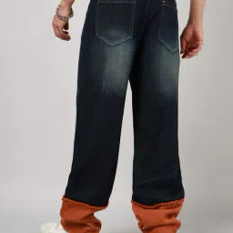 Shein Full Length Mid Wash Layered Frayed Hem Jeans image 3