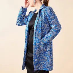 Antheaa Bodycon Dress With Ethnic Motifs Printed Jacket image 3