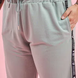 AUSTIVO Plus Size Floral Printed Short Sleeves T-Shirt With Trousers Co-Ords image 3