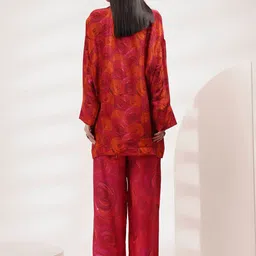 Breathe by Aakanksha Singh Floral Printed Round Neck Kaftan Top & Trousers image 4