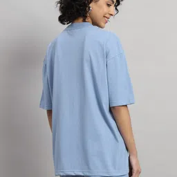 GRIFFEL Printed Pure Cotton Oversized-Fit T-Shirt With Shorts Co-Ords image 5