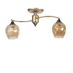 Elegant Gold Glass Shaded Chandelier by Stello image 4