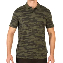 solognac Men's Half Sleeve Polo Tshirt Army Military Camo Print 100 - Camo Khaki-picture-15