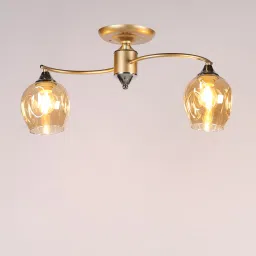 Elegant Gold Glass Shaded Chandelier by Stello image 3
