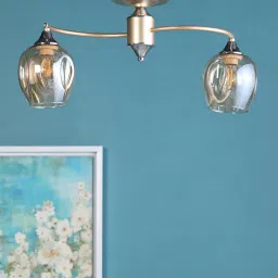 Elegant Gold Glass Shaded Chandelier by Stello image 2