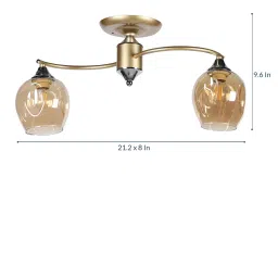 Elegant Gold Glass Shaded Chandelier by Stello image 5