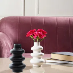 Orbit Black Ceramic (Set of 2) Table Vase by Purezento-picture-26