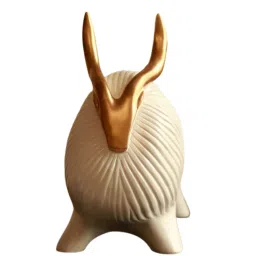 artecasa Horned Yak White Resin Figurines image 3