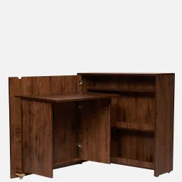 solace craft Murphy Foldable Writing Table In Classic Walnut Finish image 3