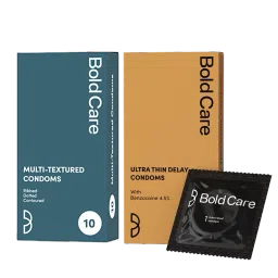 Bold Care Multi textured condoms + Ultra Thin Delay Condoms - Super Saver pack - Designed to fit perfectly - Paraben free (Pack Of 2)-picture-20