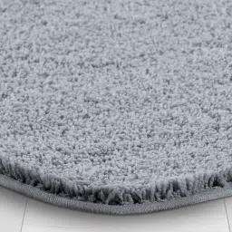 Silver Solid Polyester 24x16 Inches AntiSkid Bath Mat by Obsessions image 5