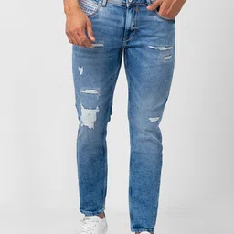 SPYKAR Men Kano Slim Fit Mildly Distressed Light Fade Jeans-picture-19