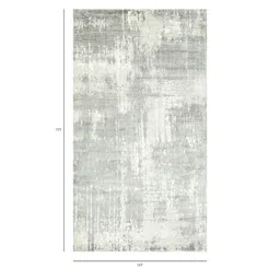 jaipur rugs Grey Abstract Wool and Viscose 5 ft X 8 ft Hand Woven Rectangle Carpet image 2
