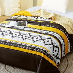 Story@home Yellow & White Microfiber Mild Winter 233 GSM Single Bed Comforter-picture-32