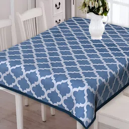 Texstylers Blue & White Geometric 50.8 cm x 1.98 m Cotton Table Cover-image-58