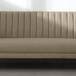 casacraft from pepperfry Fidel Chenille Fabric 3 Seater Sofa in Beige Colour image 1