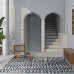 Ivory Abstract Wool & Viscose 6 ft x 9 ft Hand Knotted Carpet By Jaipur Rugs image 1