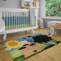 chickaboo Green Nursery Wool 3 ft x 5 ft Hand tufted Carpet-picture-30