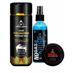 URBANGABRU Hair Volumizing Powder Wax10g with Beard Rebel Hair Wax 85g & No Gas Spray100ml-image-26